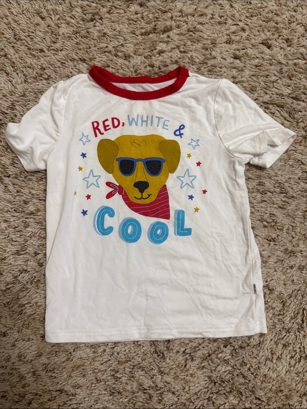Little Sleepies 'Red, White & Cool' Graphic Tee with Red Trim